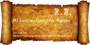 Miloszavlyevits Manon névjegykártya